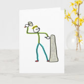 Steenhouwer Stickman Kaart (Gele Bloem)