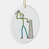 Steenhouwer Stickman Keramisch Ornament (Rechts)