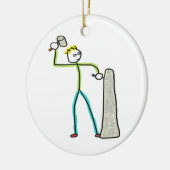 Steenhouwer Stickman Keramisch Ornament (Links)