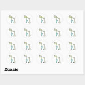 Steenhouwer Stickman Ronde Sticker (Vel)