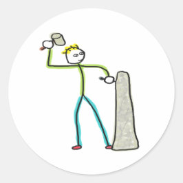 Steenhouwer Stickman Ronde Sticker