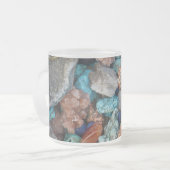 Steenkleurige rotswieg maakt natuurlijke textuur m matglas koffiemok (Voorkant links)