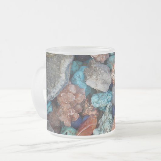 Steenkleurige rotswieg maakt natuurlijke textuur m matglas koffiemok (Voorkant links)