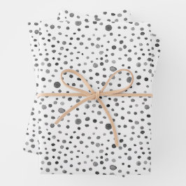 Steenkool Confetti Aquarel Stippen Inpakpapier Vel