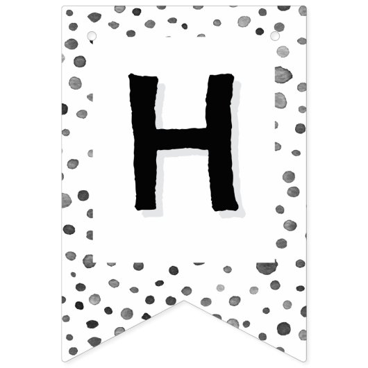 Steenkool Confetti Waterverf Stippen Bunting Flag Vlaggetjes (Tweede vlag)