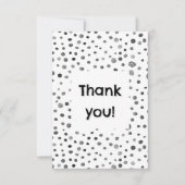 Steenkool Confetti Waterverf Stippen Dank u kaart (Voorkant)