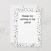 Steenkool Confetti Waterverf Stippen Dank u kaart (Achterkant)