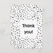 Steenkool Confetti Waterverf Stippen Dank u kaart (Voorkant / Achterkant)