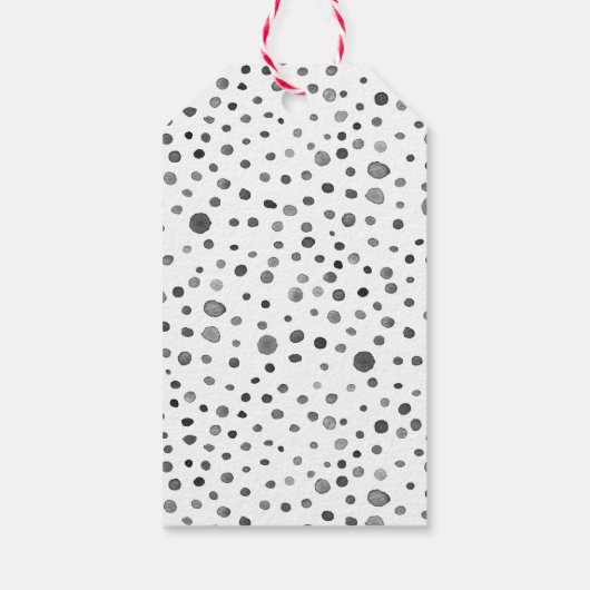 Steenkool Confetti Waterverf Stippen Gift Label Cadeaulabel (Achterkant)