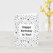 Steenkool Confetti Waterverf Stippen Verjaardag Ka Kaart (Gele Bloem)