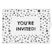 Steenkool Confetti Waterverf Stippen Verjaardag Ui (Voorkant Horizontaal)