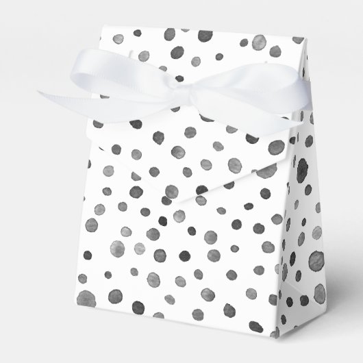 Steenkool Confetti Waterverf Stippen voorkeursbox Bedankdoosjes (Voorkant Zijde)