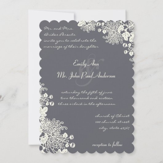 steenkool en huwelijksuitnodigingen kaart (Voorkant)