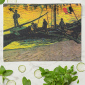 Steenkool (F437) Van Gogh Fine Art Theedoek (Gevouwen)