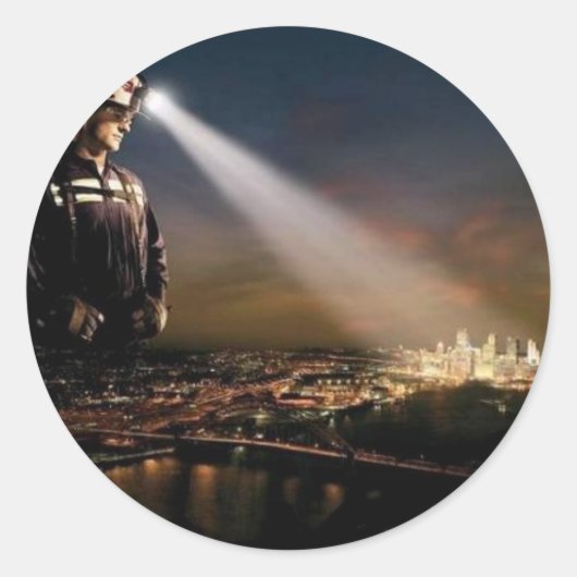 STEENKOOL HOUDT ONZE LICHTEN AAN RONDE STICKER (Voorkant)