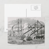 Steenkool laden op vrachtschepen briefkaart (Voorkant / Achterkant)