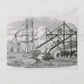 Steenkool laden op vrachtschepen briefkaart (Voorkant)