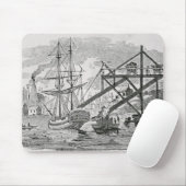 Steenkool laden op vrachtschepen muismat (Met muis)