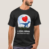 Steenkool Miner t rex Dinosaur humor T-shirt (Voorkant)