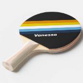 Steenkool Nightfall Gestreept met Naam Tafeltennisbatje (Voorkant Gekanteld)