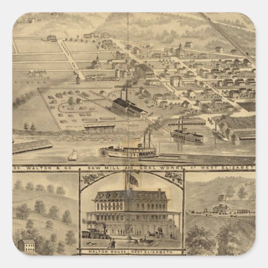 Steenkool van Joseph Walton Vierkante Sticker (Voorkant)