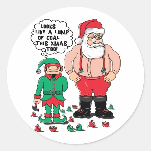 Steenkool voor Kerstmis Ronde Sticker (Voorkant)