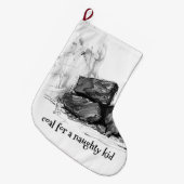 Steenkool voor Naughty Kind - Grappig Grote Kerstsok (Voorkant (Hangend))