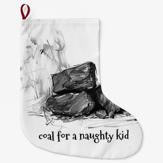 Steenkool voor Naughty Kind - Grappig Grote Kerstsok (Voorkant)