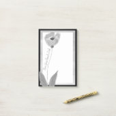 steenkoolgrijze bloem post-it® notes (Op bureau)