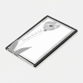 steenkoolgrijze bloem post-it® notes (Schuin)