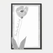 steenkoolgrijze bloem post-it® notes (Voorkant)