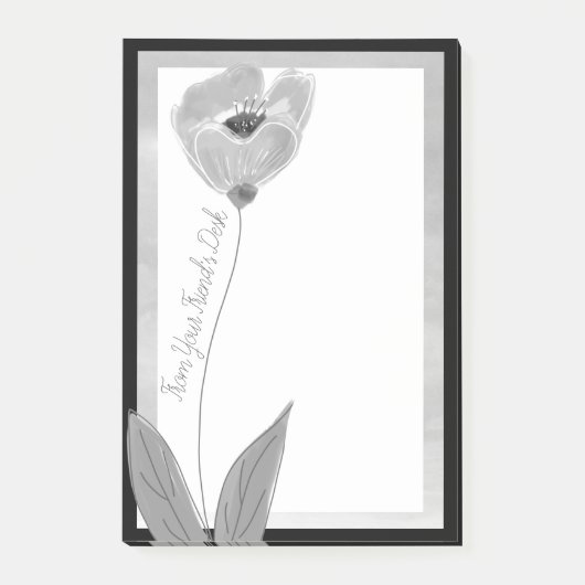steenkoolgrijze bloem post-it® notes (Voorkant)