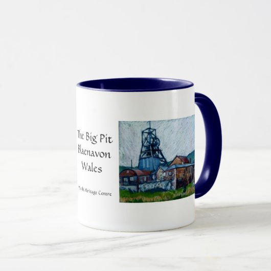 Steenkoolmijn "Big Pit", Blaenavon Wales Mok (Voorkant rechts)
