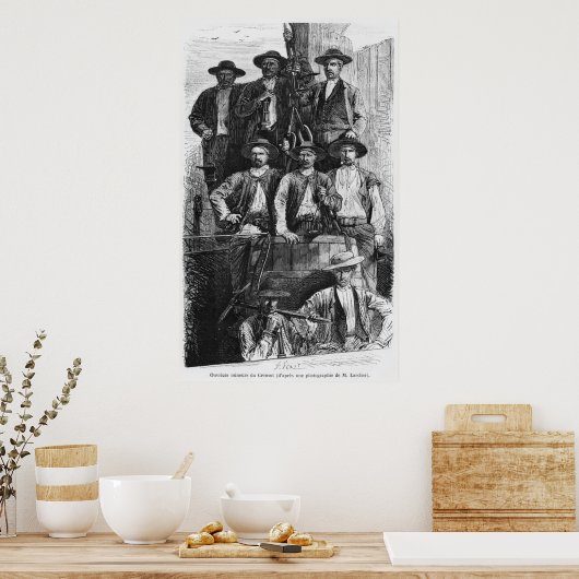 Steenkoolmijnen van Le Creusot tijdens de tweede Poster (Keuken)