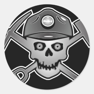 STEENKOOLMIJNSCHEDEL RONDE STICKER