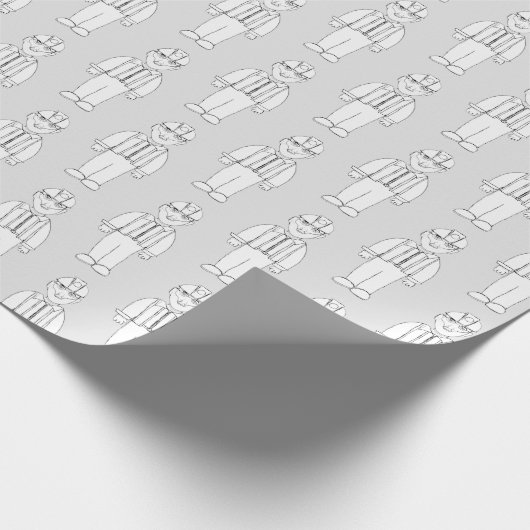 Steenkoolmijnwerker op grijs inpakpapier (Hoek)