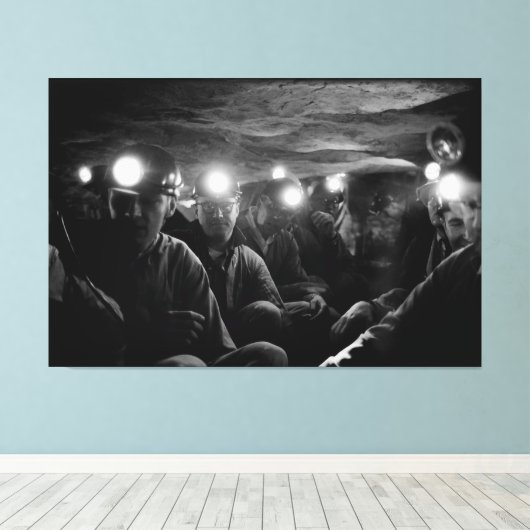 Steenkoolmijnwerkers Deep Underground 1960 Canvas Afdruk (Insitu (Houten vloer))
