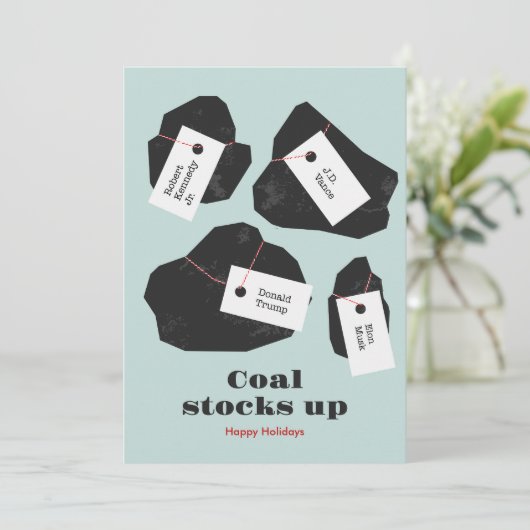 Steenkoolpomp Feestdagenkaart (Staand voorkant)