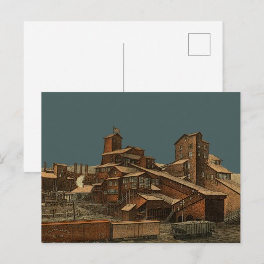 Steenkoolsteenkolenmijnbouw mijnbouwkunst briefkaart (Voorkant / Achterkant)
