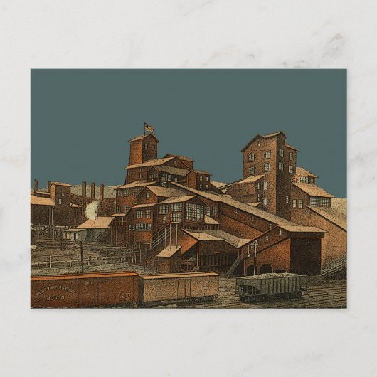 Steenkoolsteenkolenmijnbouw mijnbouwkunst briefkaart (Voorkant)