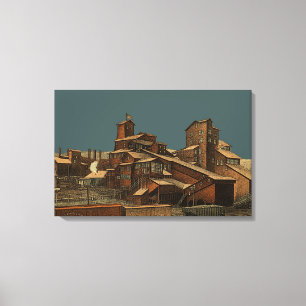 Steenkoolsteenkolenmijnbouw mijnbouwkunst canvas afdruk