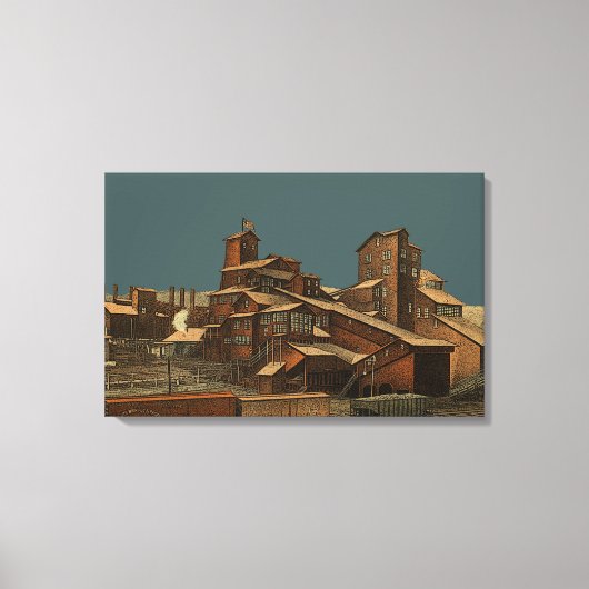 Steenkoolsteenkolenmijnbouw mijnbouwkunst canvas afdruk (Voorkant)