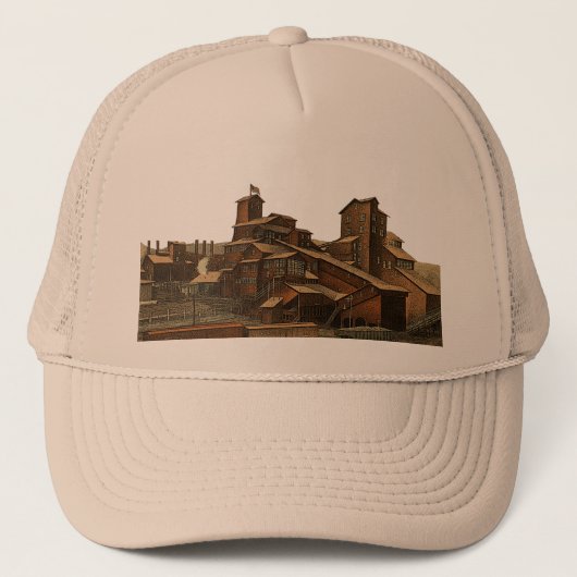 Steenkoolsteenkolenmijnbouw mijnbouwkunst trucker pet (Voorkant)