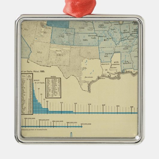 Steenkoolwinningsgebieden Metalen Ornament (Voorkant)