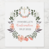 Steenkoraal - Floral - Bevestigingsmededeling Wijn Etiket (Enkel label)