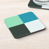 Steenkorrel Ivory White, Blauwgroen groen Aqua Blu Drankjes Onderzetter (Linkerzijde)