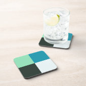 Steenkorrel Ivory White, Blauwgroen groen Aqua Blu Drankjes Onderzetter (Rechterzijde)