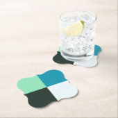 Steenkorrel Ivory White, Blauwgroen groen Aqua Blu Kartonnen Onderzetters (Insitu)