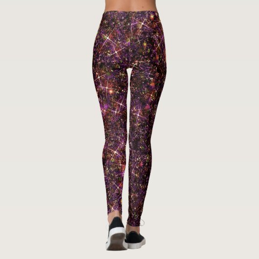Steenkwarts subatomaire galaxie Glitter CUSTOM Leggings (Achterkant)