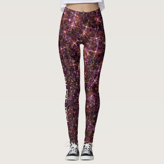 Steenkwarts subatomaire galaxie Glitter CUSTOM Leggings (Voorkant)